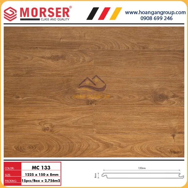 Sàn Gỗ Malaysia Morser Cốt Xanh 8mm MC133